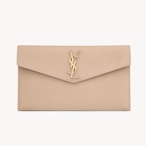 Yves Saint Laurent authentic UPTOWN POUCH IN GRAIN DE POUDRE LEATHER w/duster